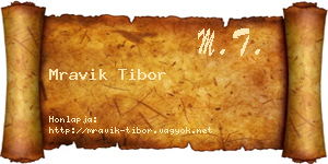 Mravik Tibor névjegykártya